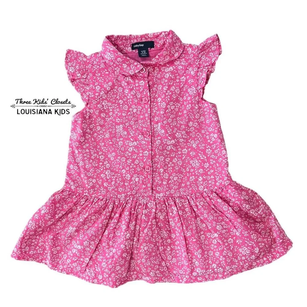 Baby Gap 12-18m Pink Floral Dress & Bloomers Set